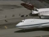 Shuttle Endeavour Lands at Los Angeles (From Helicopter)