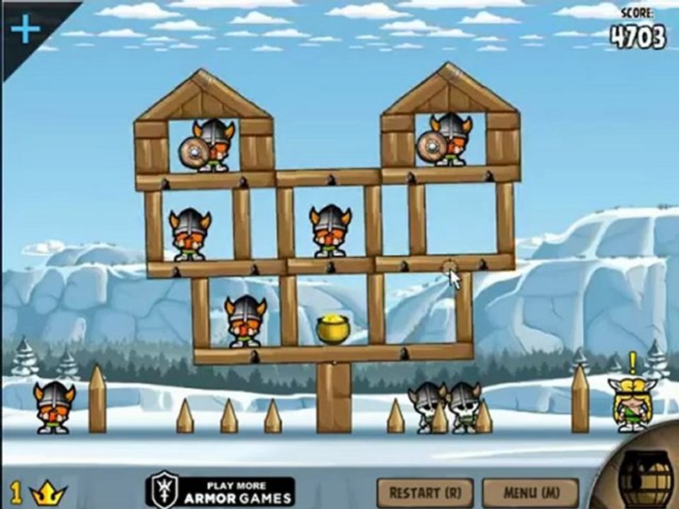 Siege Hero Viking Vengeance Walkthrough - Levels 1-18 - All Gold