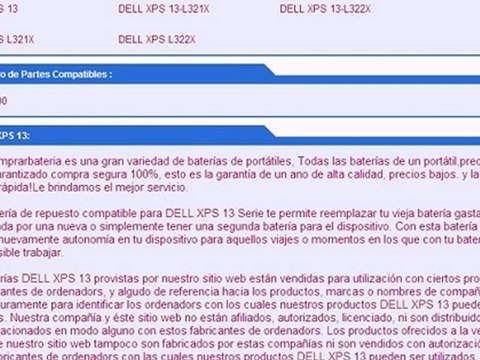 Baterías DELL XPS 13,Adaptador/Cargador DELL XPS 13