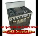 BEST BUY 36 Pro-Style Dual-Fuel LP Gas Range with 4 Sealed Ultra High-Low Burners 3.69 cu. ft. Convection Oven Self-Cleaning and Double Sided Grill/Griddle Black with Brass