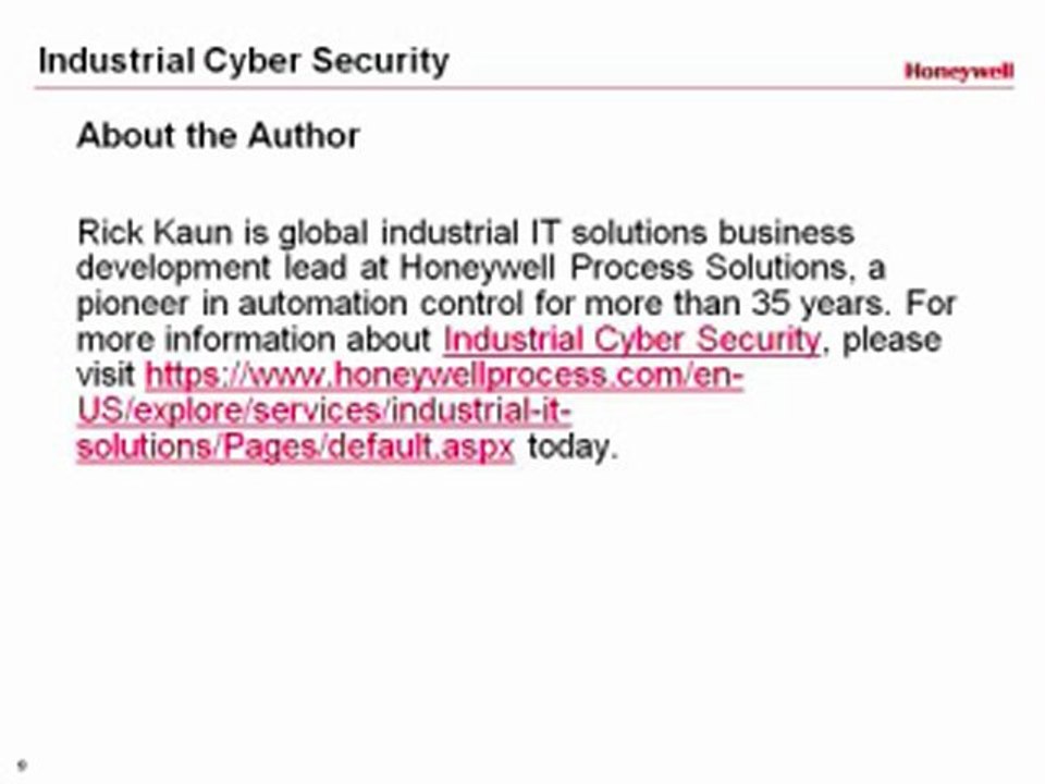 Industrial Cyber Security: Creating a Secure Process Control Environment by Properly Managing Risk
