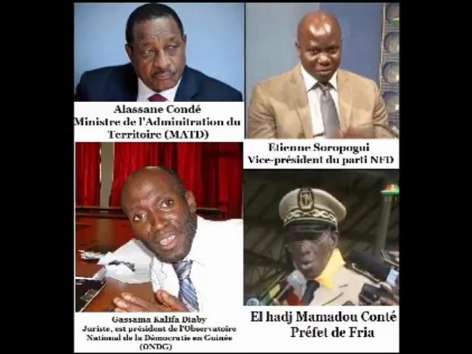 LES GRANDES GUEULES : Manifestation du 20 septembre 2012 "Alassane Condé (MATD); Etienne Soropogui (NFD); Kalifa Gassama Diaby (ONDG). Liberté de la presse; le préfet de Fria, Mamadou Conté, fait irruption dans le studio de la Voix de Fria"