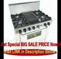 BEST BUY 36 Pro-Style Dual-Fuel LP Gas Range with 4 Sealed Ultra High-Low Burners 3.69 cu. ft. Convection Oven Self-Cleaning and Double Sided Grill/Griddle White with Brass