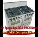 BEST PRICE 48 Pro-Style Gas Range with 6 Open Burners Vari-Flame Simmer on Front Burners 2.92 cu. ft. Manual Clean Ovens and Double Sided Grill/Griddle Stainless Steel with Brass