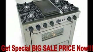 SPECIAL DISCOUNT 36 Pro-Style Dual-Fuel LP Gas Range with 4 Open Burners Vari-Flame Simmer on Front Burners 3.69 cu. ft. Convection Oven and Double Sided Grill/Griddle Stainless