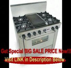 BEST BUY 36 Pro-Style Dual-Fuel Range with 4 Open Burners Vari-Flame Simmer on Front Burners 3.69 cu. ft. Convection Oven and Double Sided Grill/Griddle Stainless