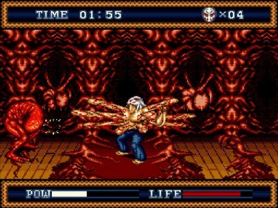Walkthrough Splatterhouse 3 [Stage 2 : Mansion 2nd floor] The giant Boreworm