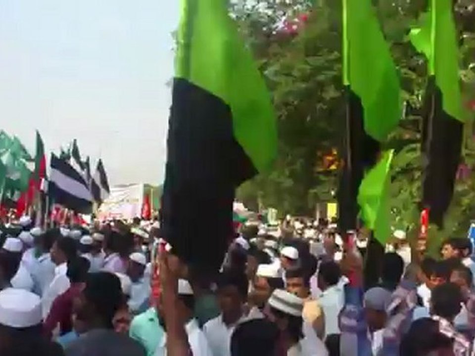 protest demonstration at chennai - india . Warning to America . ban the movie '' innocence of muslims ''