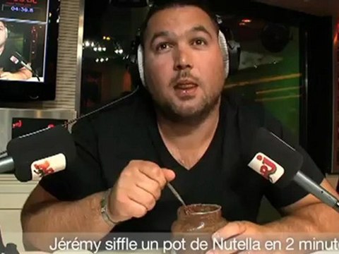 Jérémy siffle un pot de Nutella en 2 minutes Cauet sur NRJ