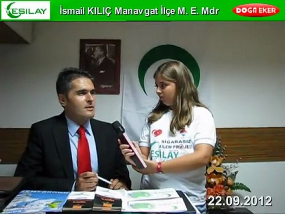 Manavgat Milli eğitim müdürü İsmail KILIÇ , Doğa EKER, SİGARASIZ AİLEM