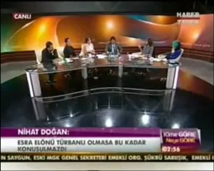 Nihat Doğan ve Esra Elönü'nün Türban Kapışması