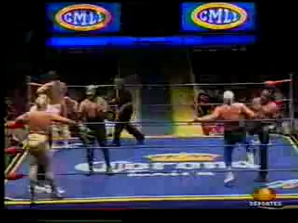 Mil Mascaras, Atlantis & Vampiro VS Pierroth, Black Tiger &Tarzan Boy 2003.