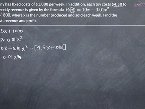 Marginal Cost, Revenue and Profit Example 1