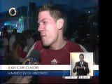 Fanáticos celebran victoria vinotinto