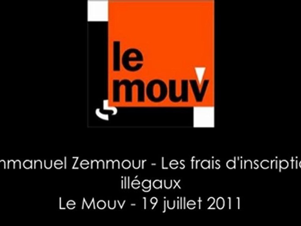 Emmanuel Zemmour sur les Frais d'inscription illégaux sur le Mouv