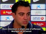Xavi répond à Wenger et défend Messi