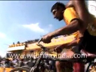 Man Showing His Art in Rural Olympics