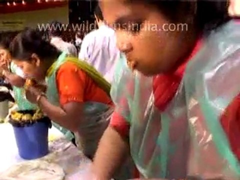 Messy mango eating competition