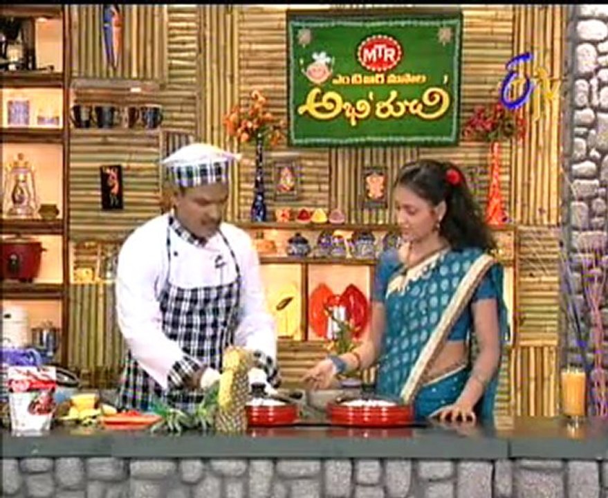 Abhiruchi - Recipes - Chinta Chiguru Senaga Pappu, Sweet Corn Tikki & Amla Burfi - 02