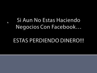 COMO HACER NEGOCIOS POR FACEBOOK