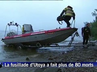 Les secours arrivent sur l'île d'Utoeya après la fusillade