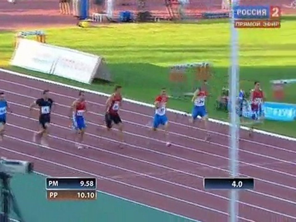 100м Мужчины Финал Чемпионат России в Чебоксарах 2011 - www.MIR-LA.com