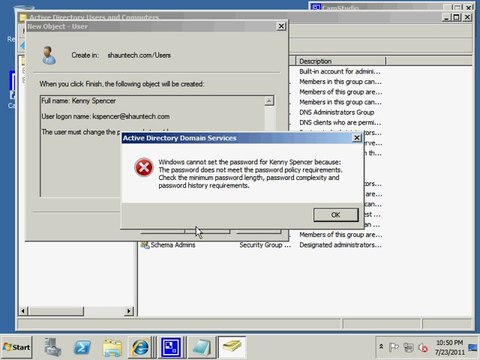 Adding Users Windows Server 2008
