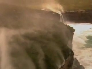 Waterfalls flow upwards in extreme winds