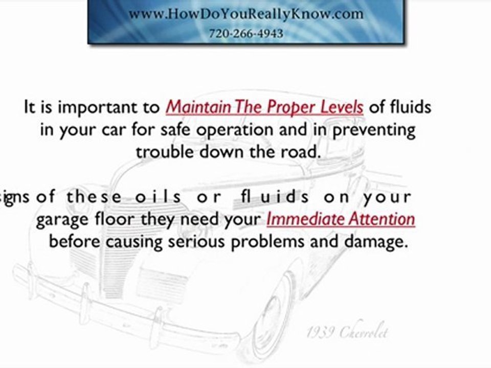 Car Maintenance - Different Fluids Cars Use