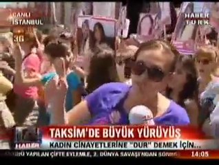 Taksim'de büyük kadın yürüyüşü! HABERTÜRK