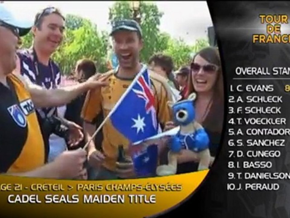 Tour de France - Evans glücklich in Gelb