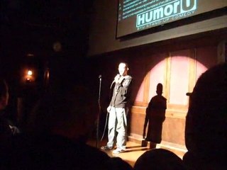Asian comedian at open mic