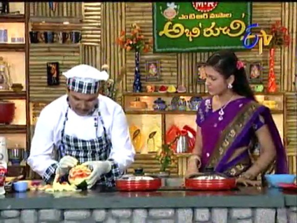 Etv Abhiruchi - Masur dal Rasam,Alu rajma salad,Coco Fruit fritters,Mentikura Kudumulu - 02