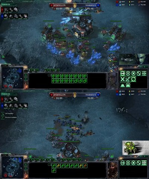 [SC2] prOpGILLON Vs Vredesbyrd : Views of 2 players Starcraft II :