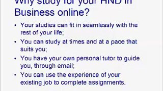 Study For Your HND In Business Online -    Superb Range Of Management Courses