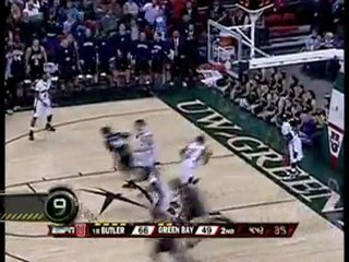 Matt Howard (Butler) dunks on Randy Berry (Wisconsin-Green Bay)