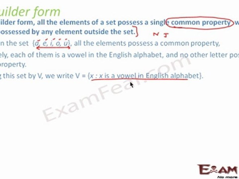 Sets Part 2 (Roster form and set builder form) Mathematics CBSE Class X1