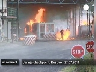 Kosovo border post on fire - no comment