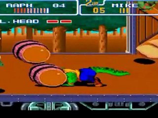 TMNT 4 Turtles in Time SNES - 2 players Playthrough 4-6