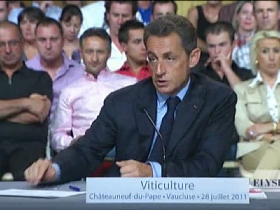 Table ronde sur le thème de la viticulture : N. Sarkozy