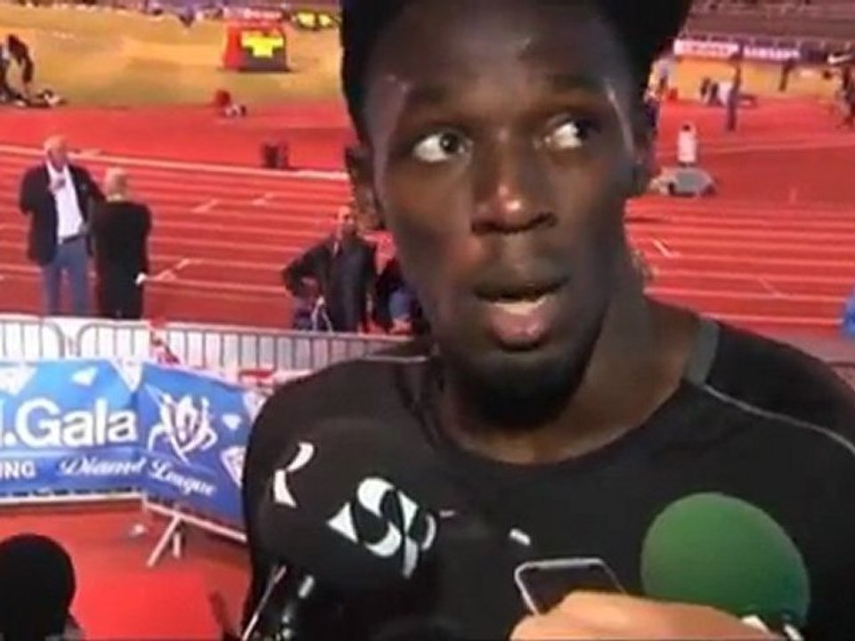Usain Bolt nach seinem Sieg auf den 200m
