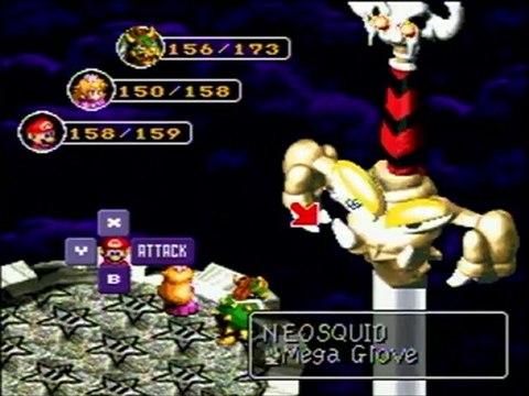Super Mario RPG Boss Fight 28 Exor Right eye Left Eye Neosquid