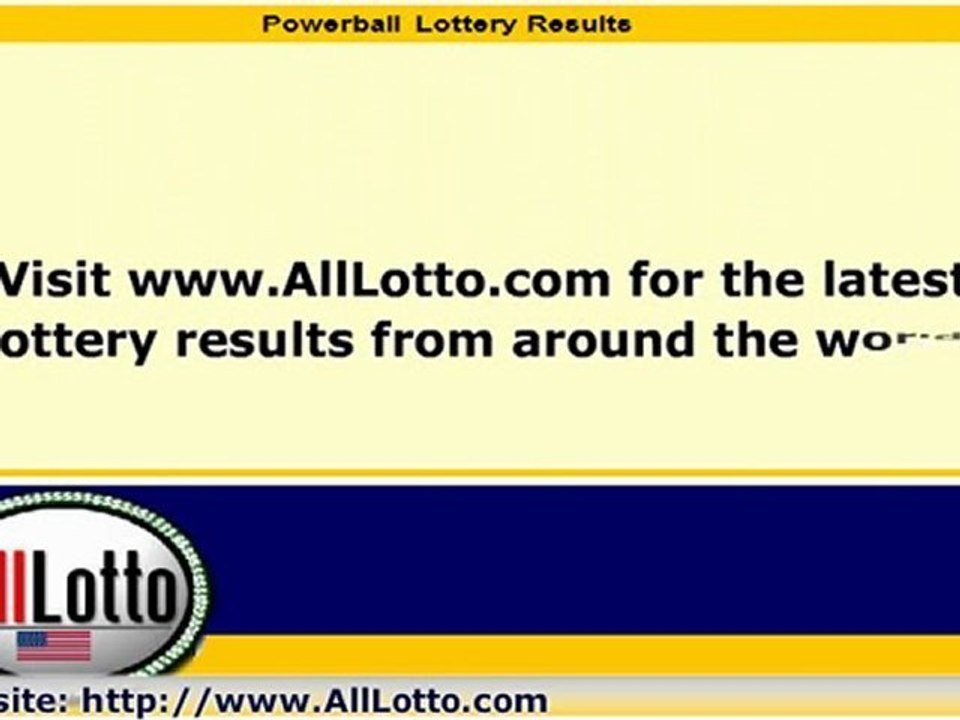 Powerball Lottery Drawing Results for July 30, 2011
