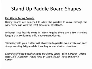 Stand Up Paddle Board Shapes