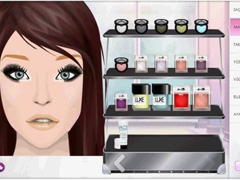 Stardoll Siyah-Koyu Yeşil-Beyaz Makyaj -Black and white make up-