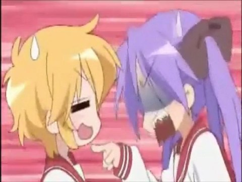 Lucky Star - Sleepy Konata Clip 2/Extremely Wild Kagami Clip 2 (English Dub)