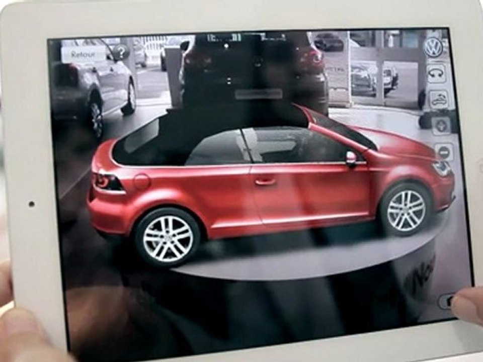 Volkswagen Virtual Golf Cabriolet app "Augmented Reality" on your smartphone