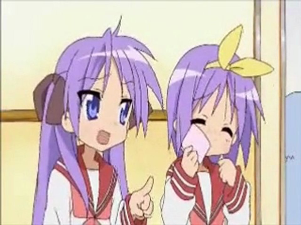 Lucky Star - Staring Contest/Konata's "Funny" Face (English Dub)