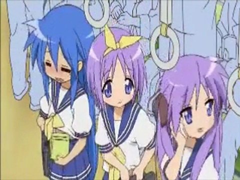 Lucky Star - Konata Feeling Hot in the Train (English Dub)