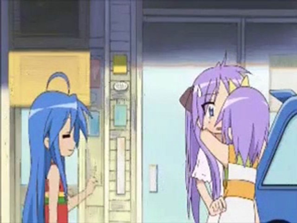 Lucky Star - Tsukasa Gets Scared/Some Sort of Hugging Scene (English Dub)